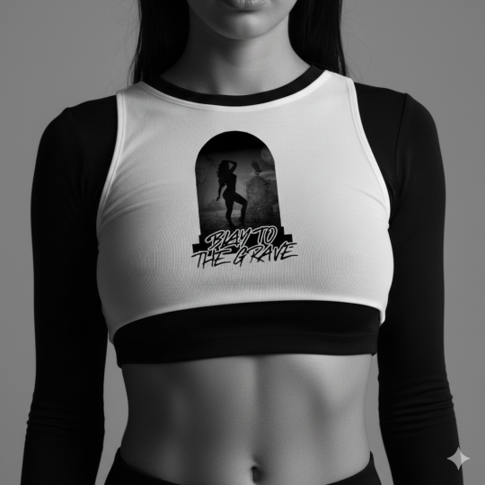 The Peek Crop Top (Black long-sleeve undershirt not included)