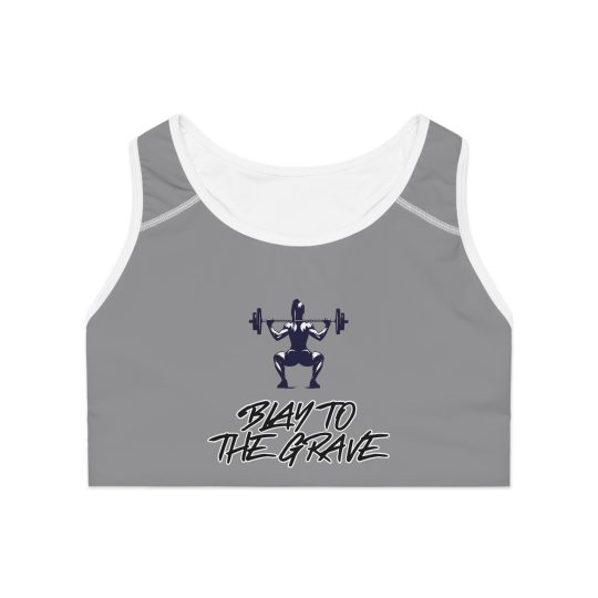 Blay to the Grave Sports Bra — Motivational Weightlifting Activewear