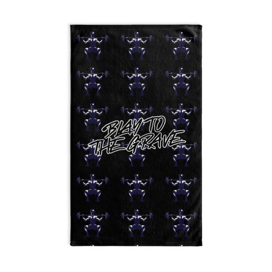 Hand Towel — "Blay to the Grave" Gothic Skull Pattern Kitchen & Bath Towel