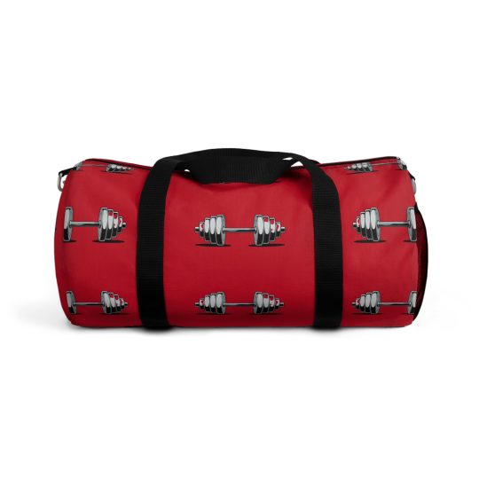 Weightlifting Duffel Bag – Red Dumbbell Gym Travel Bag