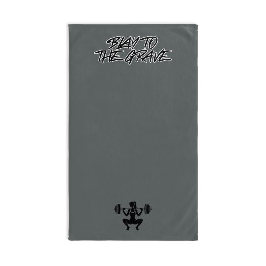 Workout Hand Towel — 'Pray to the Grave' Gym Towel with Weightlifter Graphic